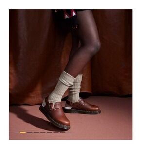 Dr. Martens Jorge brown leather fur lined mules clogs size 12 new No box